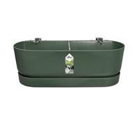 elho Greenville Easy Balcony 52 - Planter for Balcony - 100% Recycled Plastic - Ø 52.0 x H 19.4 cm - Green/Leaf Green