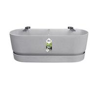 elho Greenville Easy Balcony 52 - Planter for Balcony - 100% Recycled Plastic - Ø 52.0 x H 19.4 cm - Grey/Living Concrete