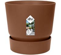 Elho Greenville Plant Pot 20Cm Brown Self Watering Lightweight Indoor Outdoor Planter With Integrated Water Reservoir