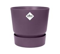 elho Greenville Round 20 - Flower Pot with Integrated Water Reservoir - Indoor & Outdoor - 100% Recycled Plastic - Ø 19.5 x H 18.4 cm - Purple/Vintage Plum