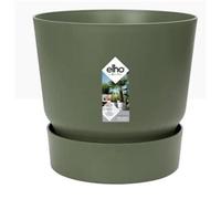Elho Greenville Round INDOOR Pot & Base GREEN 20cm