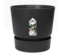 Elho Greenville Round INDOOR Pot & Base LIVING BLACK 20cm