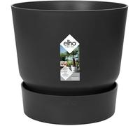 elho Greenville Round Plant Pot - Indoor & Outdoor Flower Pot, 100% Recycled Plastic - Stylish Black Planter Pot (Living Black 30 cm)