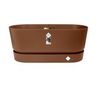 elho Greenville Terrace Trough 80cm Wheels Planter - Ginger Brown