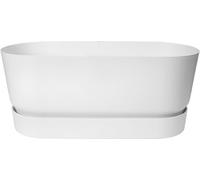 elho greenville terrace trough 80cm with wheels - White