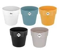 elho B.for Original Round 18 - Flower Pot for Indoor - 100% Recycled Plastic - Ø 18.0 x H 16.5 cm - White/White