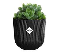elho Jazz Round Mini 11cm - Small Indoor Plant Pot - 100% Recycled Plastic - Ø 11.1 x H 10.3 cm - Black/Living Black
