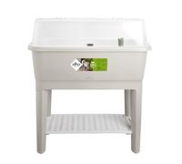 elho Noa Grow Table 80 - Raised bed with water reservoir - Including grow house - 100% recycled plastic - Ø 78.5 x H 34.2 cm - Grey/Warm Grey
