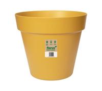 Elho Paris Large Plant Pot 40cm Diameter Weather-Resistant Plastic Flowerpot Mustard Indoor Outdoor