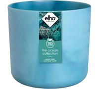 The Ocean Collection Round 18cm - Flower Pot Indoor - 100% Recycled - Made with Marine Waste - Blue/Atlantic Blue