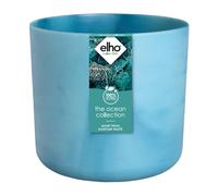 The Ocean Collection Round 18cm - Flower Pot Indoor - 100% Recycled - Made with Marine Waste - Blue/Atlantic Blue