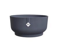 elho Vibes Fold Bowl 25 - Plant Pot Indoor - 100% Recycled Plastic - Ø 24.9 x H 12.1 cm - Black/Anthracite