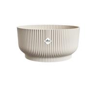 elho Vibes Fold Bowl 25 - Plant Pot Indoor - 100% Recycled Plastic - Ø 24.9 x H 12.1 cm - White/Linen White