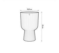 Elho Vibes Fold Pedestal Style Planter Pot 14cm Linen White Plastic Flower Pot with Ribbed Design for Indoor Use