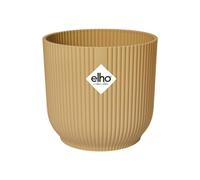 elho Vibes Fold Round 18 - Flower Pot from 100% Recycled Plastic - Indoor plant pot - Ø 18.4 x H 16.8 cm - Yellow/Butter Yellow