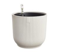 elho Vibes Fold Round 22 Flower Pot with Self Watering Insert - Linen White