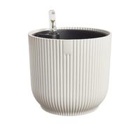 elho Vibes Fold Round Flower Pot with Self Watering Insert - 100% Recycled Plastic - Plant Pots Indoor - Ø 22 cm - White/Linen White