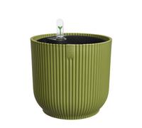 elho Vibes Fold Round Flower Pot with Self Watering Insert - 100% Recycled Plastic - Plant Pots Indoor - Ø 22 cm - Green/Fern Green
