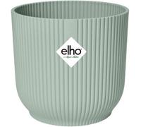 Elho Vibes Fold Round Plant Pot 16Cm Soft Green Indoor Lightweight Decorative Pot For Medium Houseplants Contemporary Style