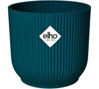 Elho Vibes Fold Round Plant Pot 18Cm Navy Blue Decorative Indoor Plastic Pot For Medium Houseplants And Succulents
