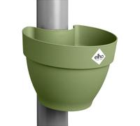 elho vibia campana drainpipe clicker 22cm flower pot - Moss Green | L 19.1 x W 21.6 x H 16.3 cm | Suitable for outdoor use