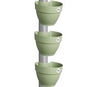 elho Vibia Campana Drainpipe Clicker 40 - Flower Pots for Outdoor - 100% Recycled Plastic - Set of 3 - Ø 21.6 x H 16.3 cm - Green/Pistachio Green