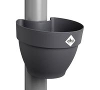 elho Vibia Campana Drainpipe Clicker | Set of 3 Flower Pots - Anthracite | Ø 19.1 x H 23.5 cm | 3 Plant Pots Included | Suitable for Outdoor Use | 100% Recycled Plastic