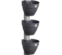 elho Vibia Campana Drainpipe Clicker | Set of 3 Flower Pots - Anthracite