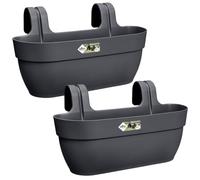 elho Vibia Campana Easy Hanger L | Set of 2 Balcony Planters - Anthracite