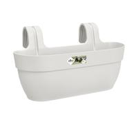 elho Vibia Campana Easy Hanger L | Set of 2 Balcony Planters - Silky White | L 45.5 x W 24.1 x H 22 cm | 2 Items Included | 100% Recycled Plastic