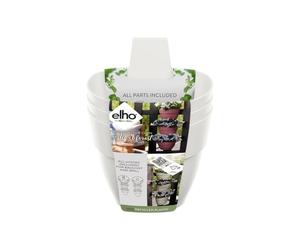 elho Vibia Campana Vertical Forest 21 - Hanging Flower Pot for Balcony and Outdoor Use - 100% Recycled Plastic - Diameter 20.7 x H 29.7 cm - White/Silk White