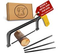 Eli® Children's Saw from 6 Years Including 4 Saw Blades for Wood and Metal - Real Hacksaw for Crafts - Work - Repair for All Builders and Builders - Saw for Children