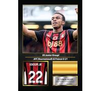 Eli Junior Kroupi Printed Signed Poster - AFC Bournemouth & France U-21 Forward Tribute Wall Art - Premier League Football Memorabilia for Fans & Collectors, A3 Poster Print (420x297mm)