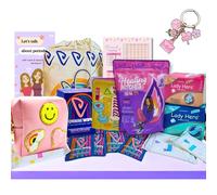 ELI&VAL Tween Teens Period Starter Kit - First Period Kit for Girls 10-12, School Supplies - Comfort Fit Feminine Teen Pads, 56 Count