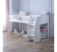 Eli - White Kids Mid Sleeper Bed - Wooden - 3ft - Happy Beds