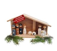 Eli Wooden Nativity Scene for Children Building Set incl. Nativity Scene Figures - Animals and Play Instructions - Complete Set of Nativity Scene - Wooden Nativity Scene - Gift for Boys - Girls