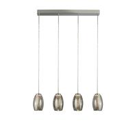 Elias 4 Light Bar Pendant Ceiling Light Smoky Glass
