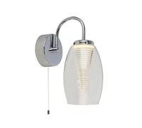 Elias Glass Wall Light chrome