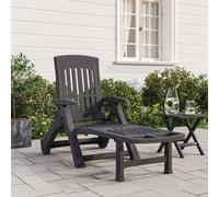 elias polypropylene folding sun lounger in anthracite