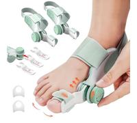 EliaValth 2 Pack Bunion Corrector, Bunion Corrector Big Toe Straightener, Adjustable Brace with Knob & Angled Plates for Hallux Valgus Relief, Toe Splint for Bunion Support, Large Strap