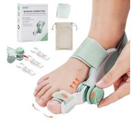 EliaValth Bunion Corrector, Bunion Corrector Big Toe Straightener, Adjustable Brace with Knob & Angled Plates for Hallux Valgus Relief, Toe Splint for Bunion Support, Large Strap