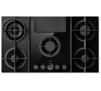 Elica NikolaTesla Flame 88cm Gas Venting Hob with Built-In Extractor Fan - Black