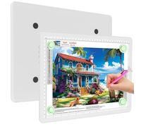 Elice Magnetic A4 Light Board for Diamond Painting, Ultra-Thin Tracing LED Light Box with Side Buttons, Super Bright Diamond Art Light Pad, Light Table for Drawing, Sketching, Weeding Vinyl - White