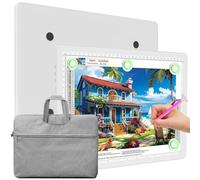 Elice Magnetic A4 Light Board with Bag for Diamond Painting, Tracing LED Light Box with Side Buttons, Super Bright Diamond Art Light Pad, Light Table for Drawing, Sketching, Weeding Vinyl - White