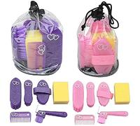 Elico Wexford 6 Piece Childrens Junior Glitter Hearts Grooming Kit Pink