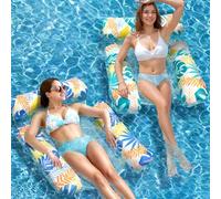 Elidepe Pool Inflatables, 2 Pack Inflatable Pool Toys, 4 in 1 Pool Floats Adult, Inflatable Pool Chair, Pool Inflatables Water Hammock for Adults (Style A)