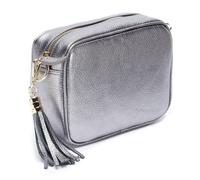 Elie Beaumont Women's Crossbody Tassel Bag in Dark Grey Elie Beaumont Dark Grey One Size