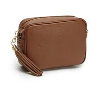 Elie Beaumont Women's Crossbody Tassel Bag in Tan Elie Beaumont Tan One Size