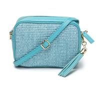 Elie Beaumont Women's Raffia Crossbody Bag in Aqua Elie Beaumont Aqua One Size
