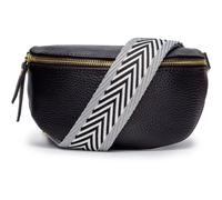 Elie Beaumont Women's Sling Bag Black with Grey Chevron Strap Elie Beaumont Black One Size